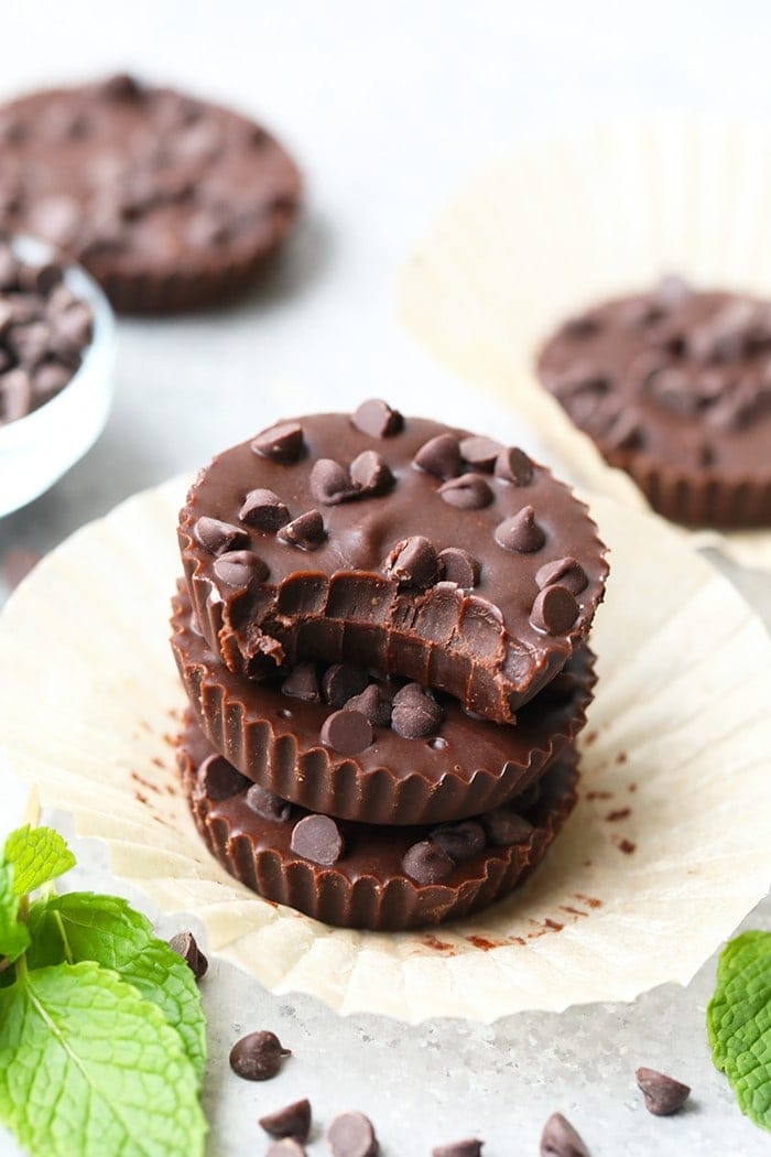 Thin Mint Almond Butter Cups bite