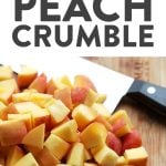 Peach season is here and this foil-pack peach crumble recipe on the grill is easy, delicious, and healthy! It's made with juicy peaches tossed in maple syrup and a yummy crumble topping, making it a gluten free fruit crumble and a healthy dessert recipe for the summertime!