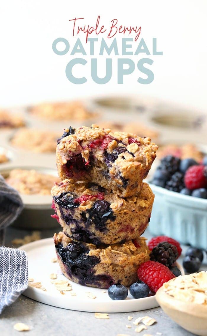 Triple berry oatmeal cups