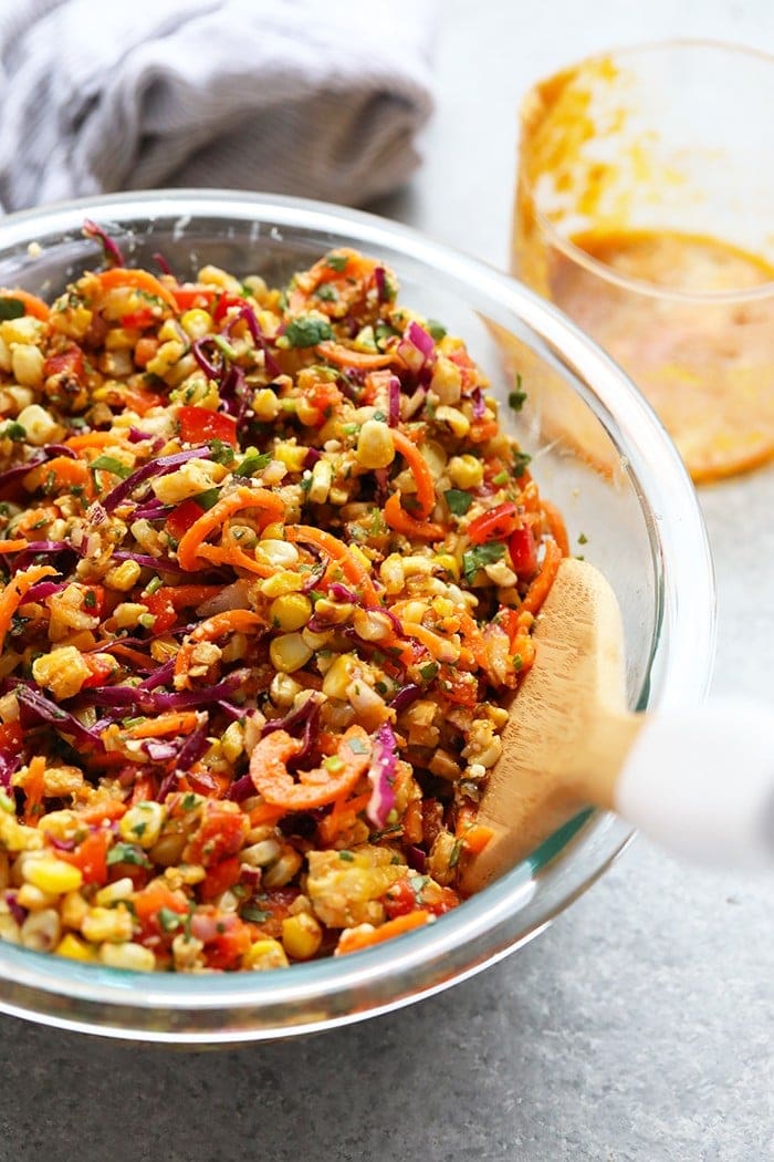 Corn salad in a bowl.