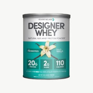 designer whey protein powder.