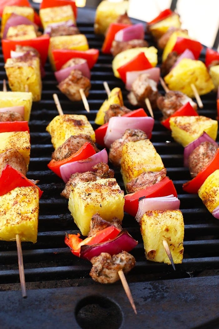 Kebabs on grill