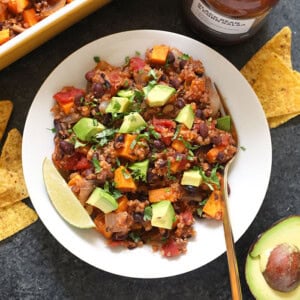 Sweet potato and black bean casserole.