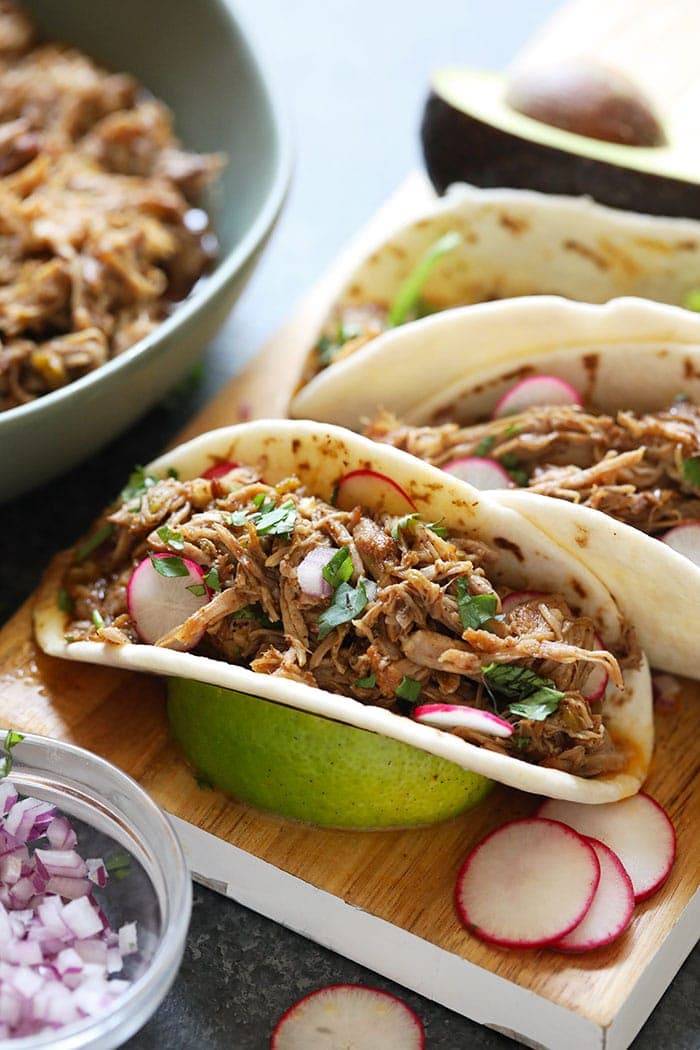 tacos on cutting board