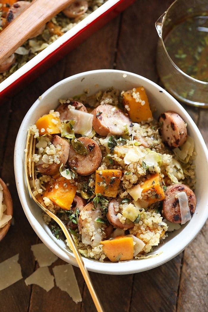 Apple Chicken Sausage Quinoa Casserole