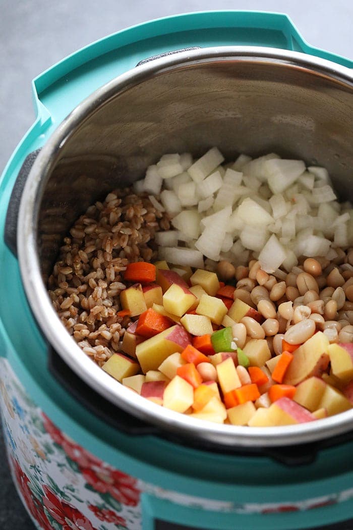 Soup ingredients in Instant Pot