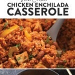 Slow cooker chicken enchilada casserole.