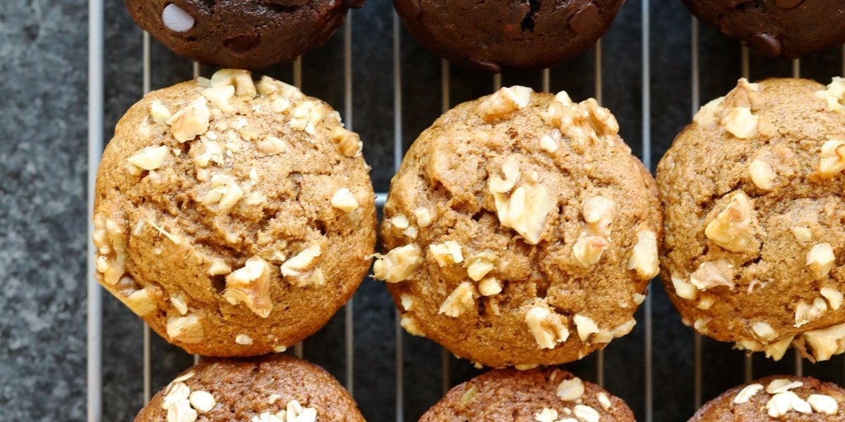 Healthy Banana Nut Muffins