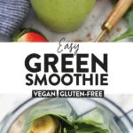 a smoothie made with green fruits - bananas and avocados.