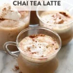 chai tea latte in a glass