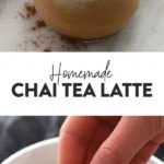 long chai tea latte photo collage