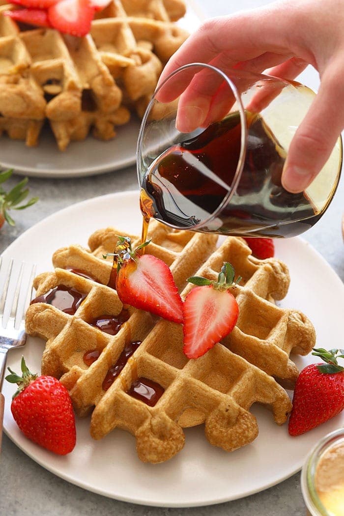 healthy protein waffles on a plate