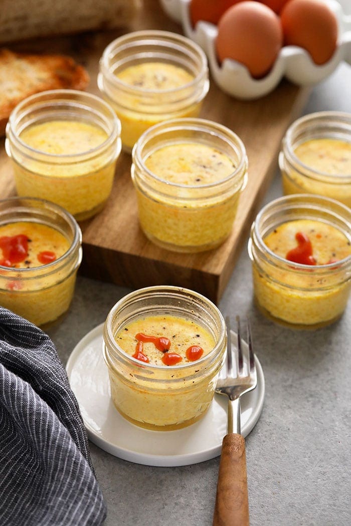 Sous Vide Egg Bites in jars