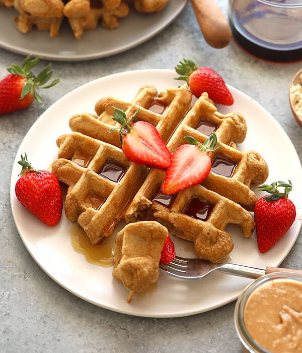 protein waffles on a plate