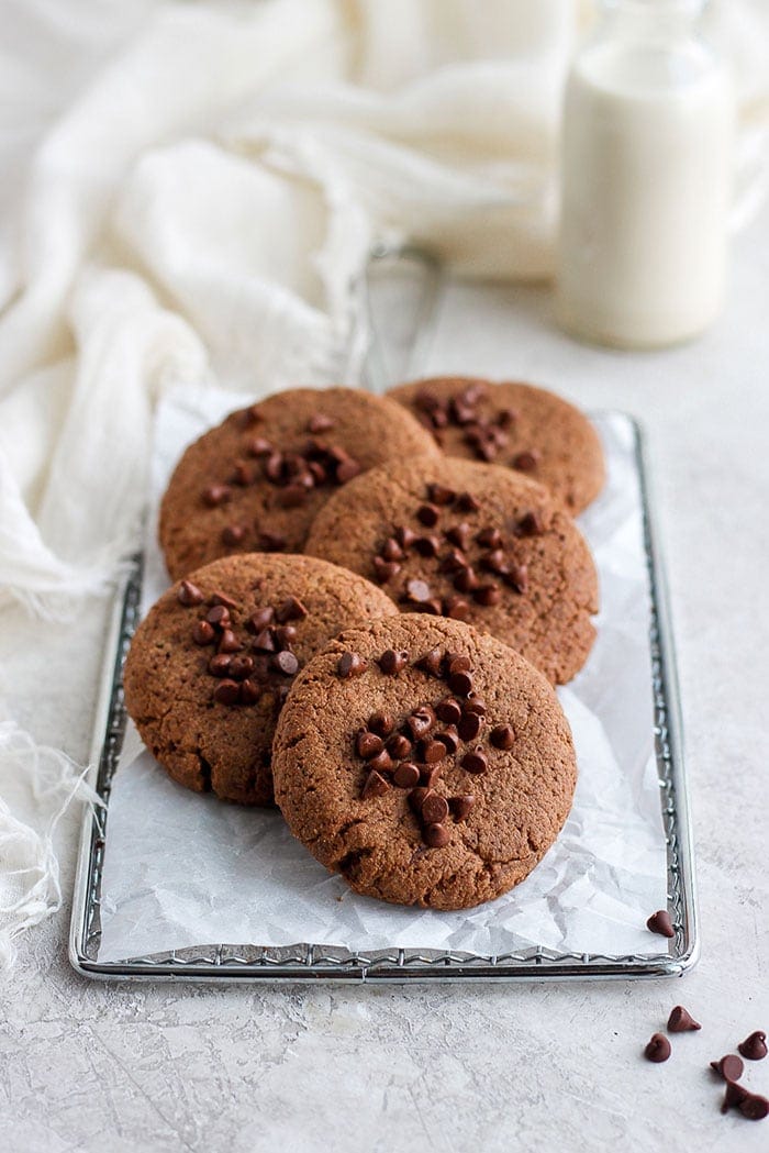 protein cookies stacked on each other