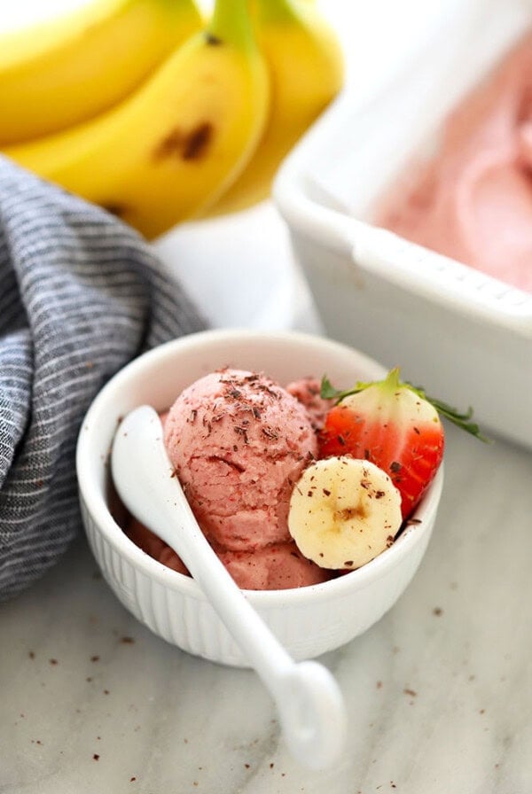 Strawberry banana nice cream.