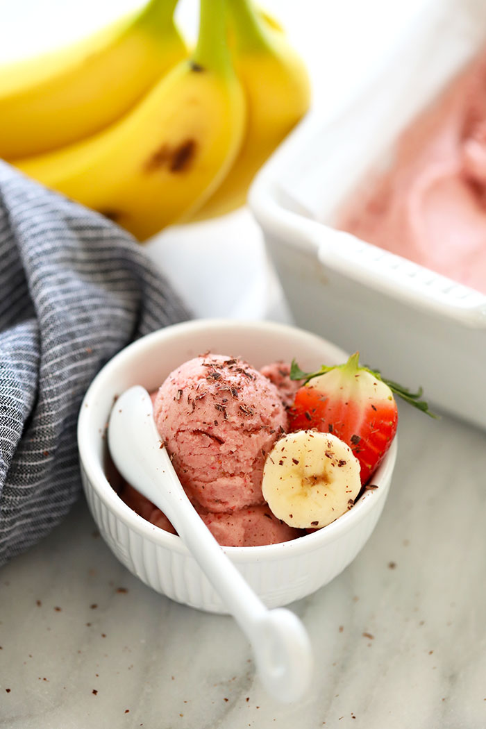 Banana nice cream in a bowl