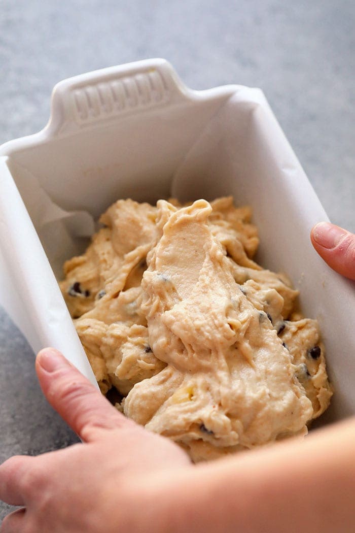 peanut butter banana nice cream in a loaf pan