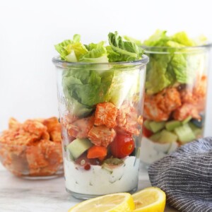 buffalo chicken mason jar salad