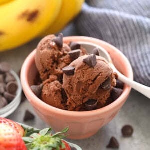 healthy chocolate ice cream in a bowl