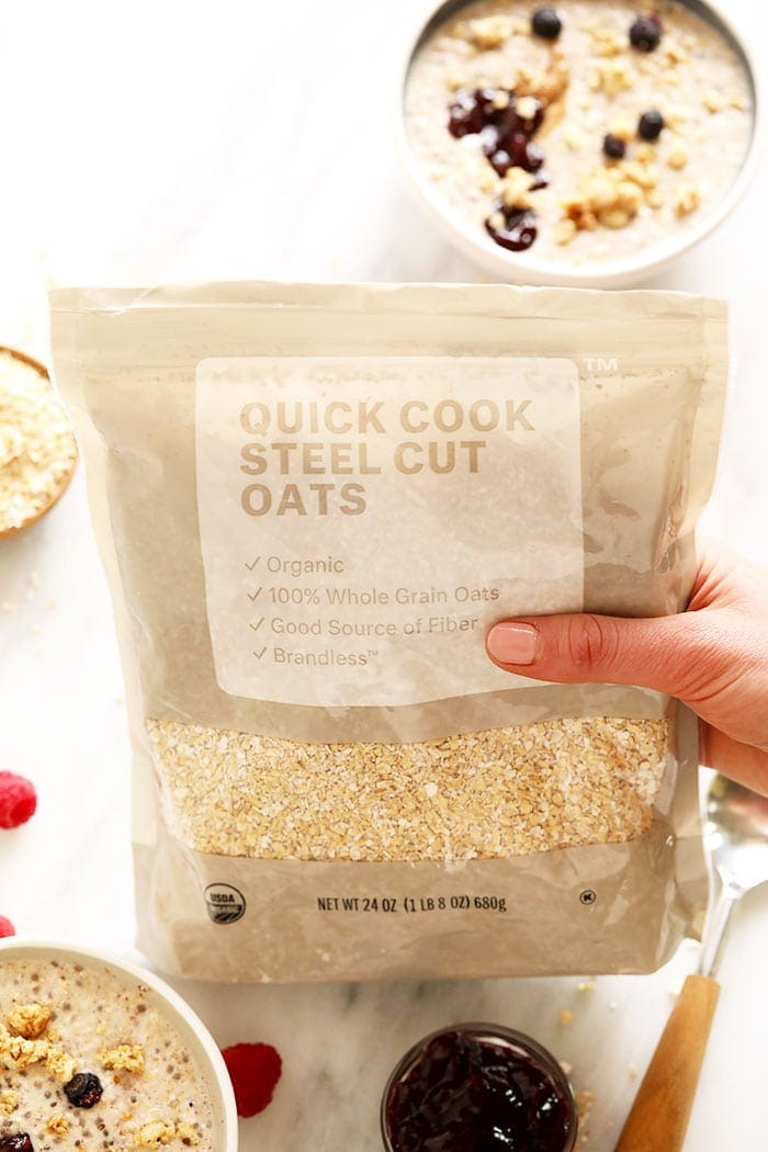 Quick Cooking Steel Cut Oats in a bag.