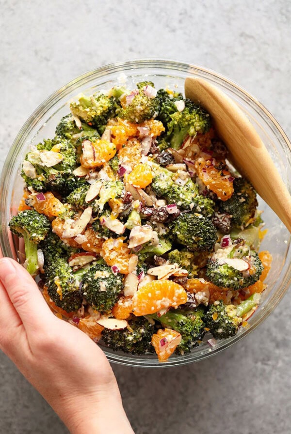 Asian Broccoli Salad in a bowl