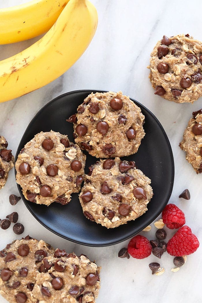 banana oatmeal cookies on plate