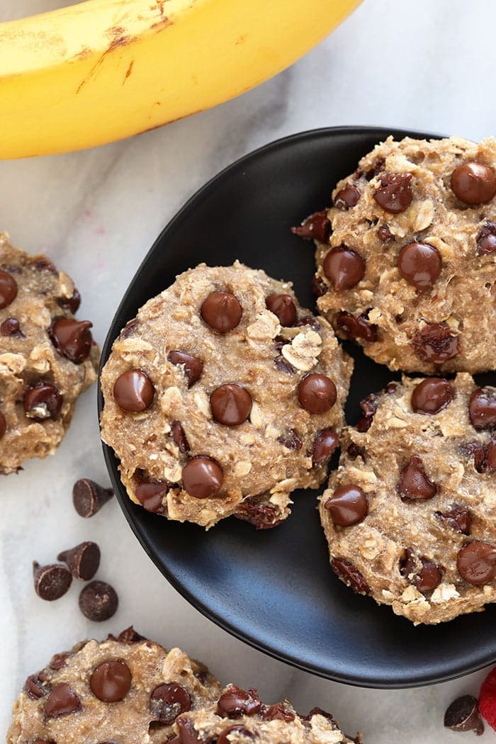 banana oatmeal cookies on plate