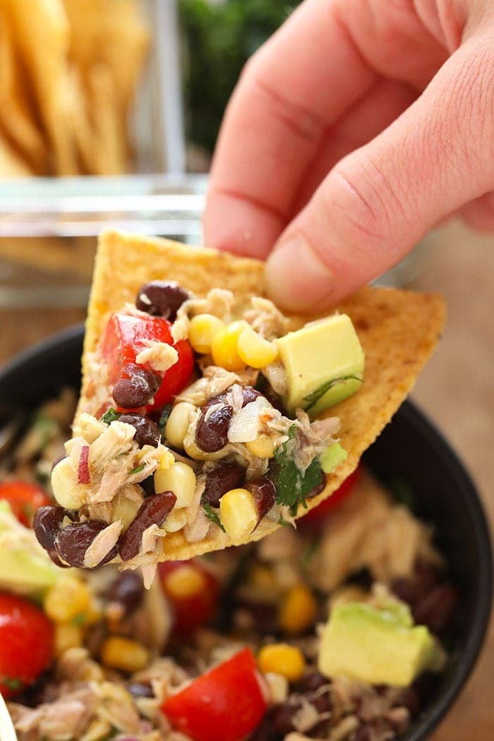 tuna salad on chip