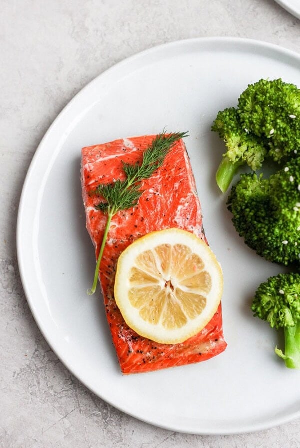 sous vide salmon on a plate