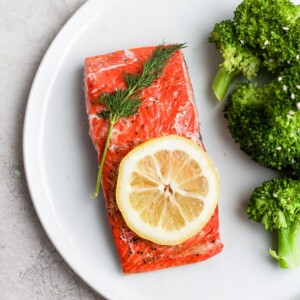 sous vide salmon on a plate