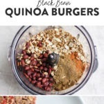 Black quinoa burger.