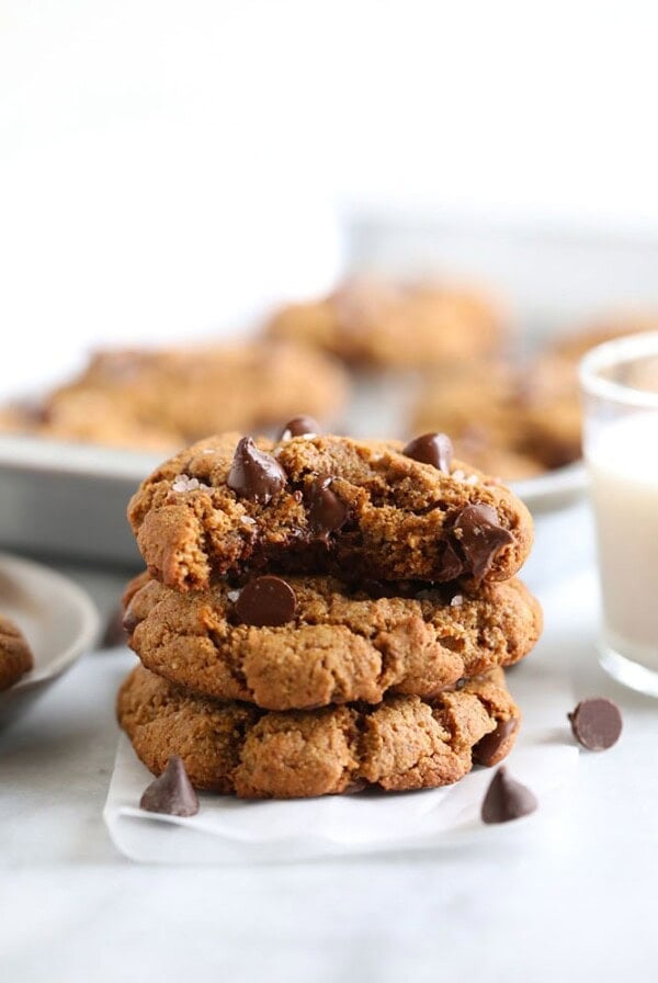 stack of chocolate chip cookies