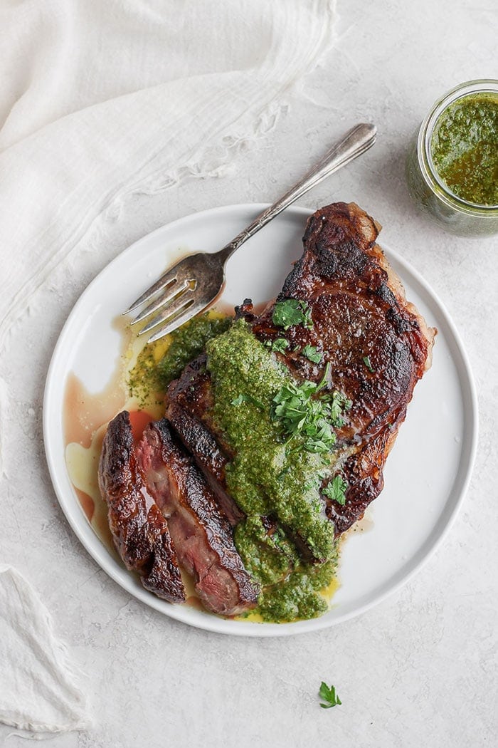 sous vide steak with chimmichuri 