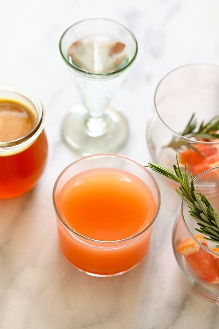 grapefruit juice in a glass