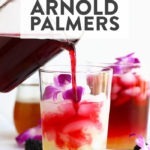 hibiscus arnold palmer drink in a glass