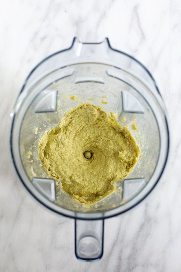 avocado hummus in a blender