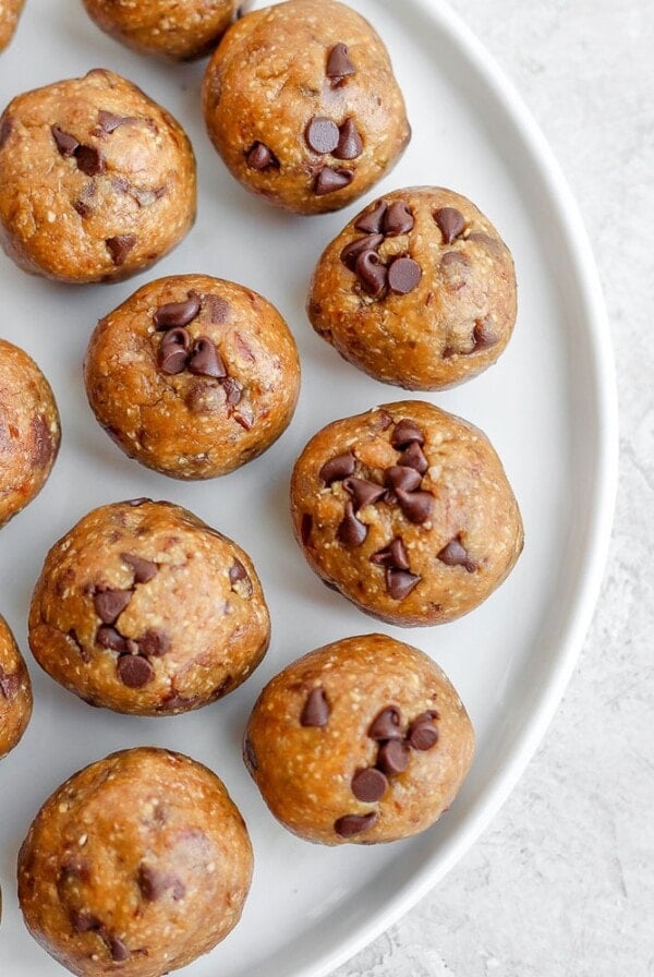 cookie dough bites on plate