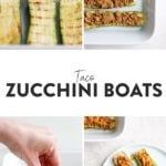 taco zucchini boats topped with cheese