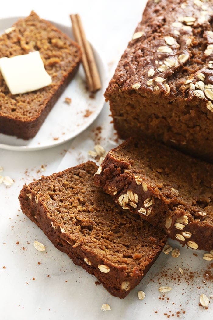 cinnamon apple bread loaf sliced