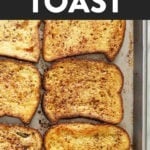 sheet pan french toast on a baking tray