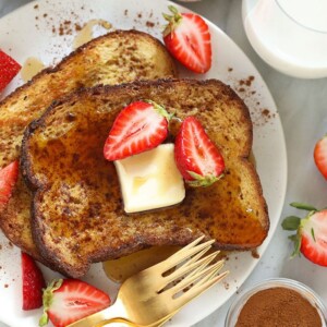 sheet pan french toast on a plate