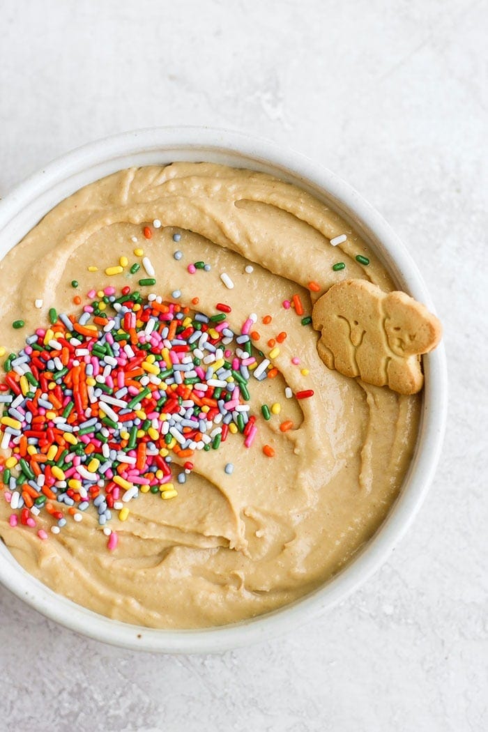 Cake batter dip in a bowl