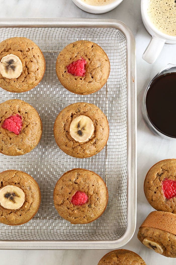 banana pancake muffins ready to be served