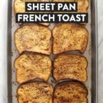 sheet pan french toast on a baking tray