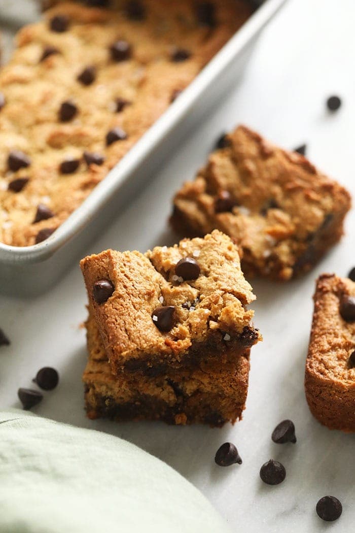 2 blondies bars stacked