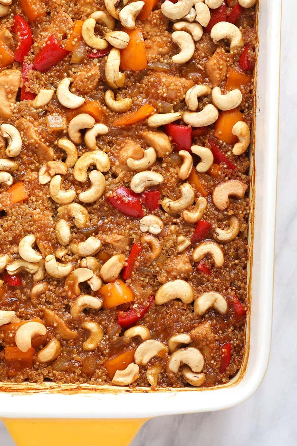 cashew chicken quinoa bake