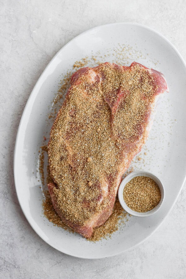 dry rub for pork on a plate