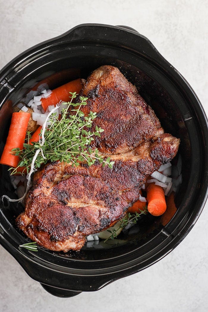 pork roast in a slow cooker