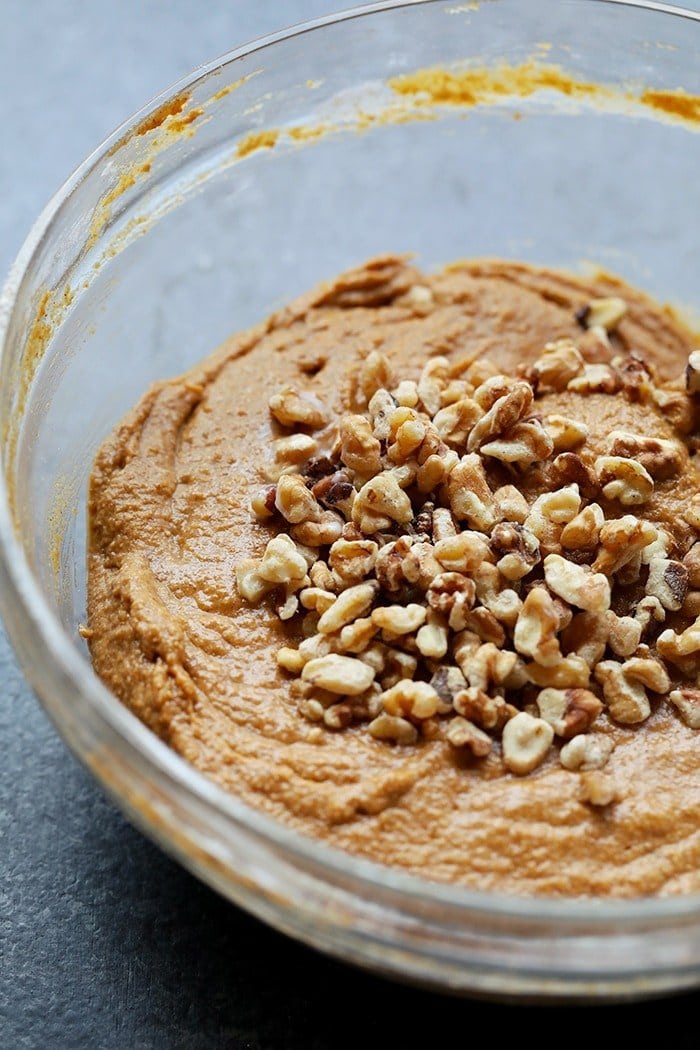 Pumpkin batter in a bowl